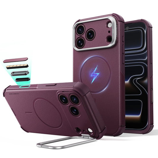 Θήκη MagSafe για Apple iPhone 18 Pro / 17 Pro, ESR, Cyber Armor Kickstand, Σατινέ Σκούρο Βυσσινί
