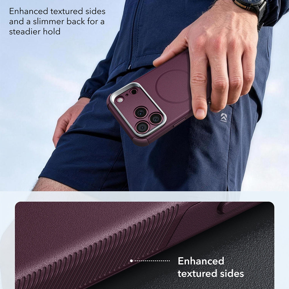 Θήκη MagSafe για Apple iPhone 18 Pro / 17 Pro, ESR, Cyber Armor Kickstand, Σατινέ Σκούρο Βυσσινί