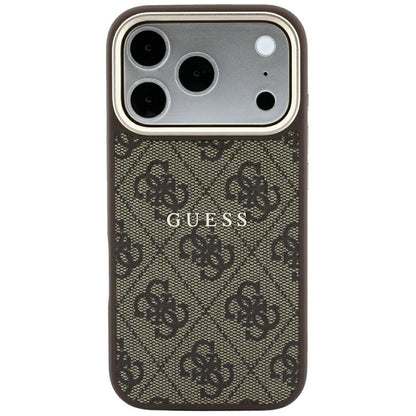 MagSafe Case for Apple iPhone 18 Pro / 17 Pro, Guess, 4G Embossed Classic, Brown