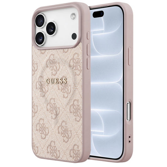Θήκη MagSafe για Apple iPhone 18 Pro / 17 Pro, Guess, 4G Embossed Ring Classic Logo, Ροζ