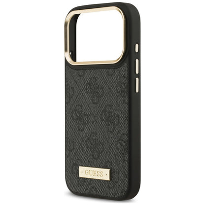 MagSafe Case for Apple iPhone 18 Pro / 17 Pro, Guess, 4G Logo Plate, Black