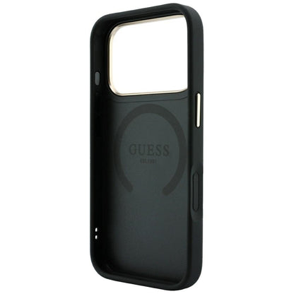 MagSafe Case for Apple iPhone 18 Pro / 17 Pro, Guess, 4G Stripe Round Classic Logo, Black