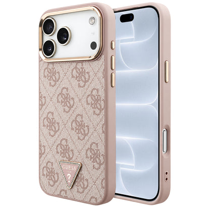 Θήκη MagSafe για Apple iPhone 18 Pro / 17 Pro, Guess, 4G Triangle Logo, Ροζ Χρυσό