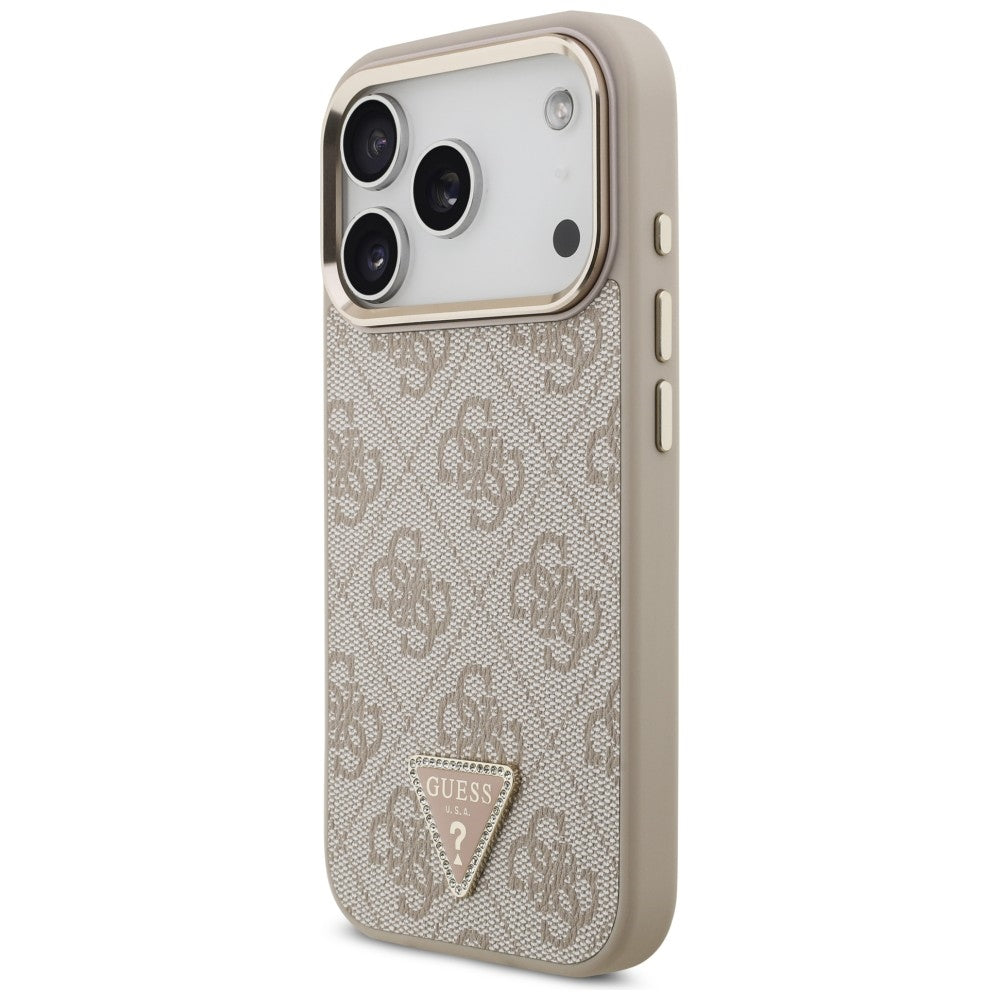 Θήκη MagSafe για Apple iPhone 18 Pro / 17 Pro, Guess, 4G Triangle Logo, Ροζ Χρυσό