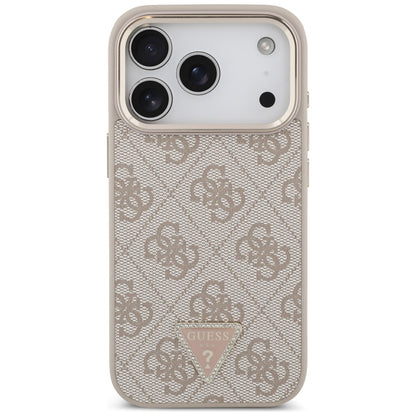 Θήκη MagSafe για Apple iPhone 18 Pro / 17 Pro, Guess, 4G Triangle Logo, Ροζ Χρυσό