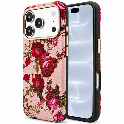 Θήκη MagSafe για Apple iPhone 18 Pro / 17 Pro, Guess, Blossom Roses Print, Ροζ