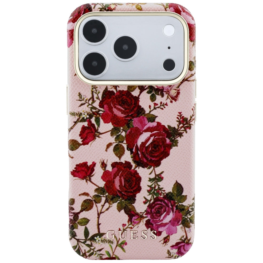 Θήκη MagSafe για Apple iPhone 18 Pro / 17 Pro, Guess, Blossom Roses Print, Ροζ
