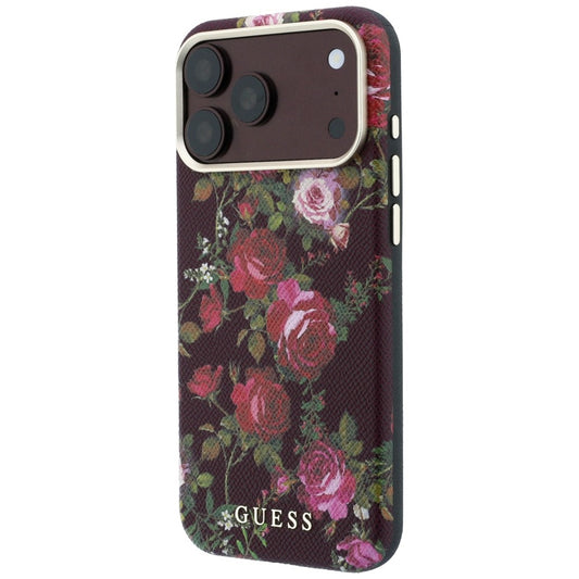 Θήκη MagSafe για Apple iPhone 18 Pro / 17 Pro, Guess, Blossom Roses Print, Μπορντό