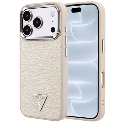 Θήκη MagSafe για Apple iPhone 18 Pro / 17 Pro, Guess, Λογότυπο Τριγώνου με Υφή, Μπεζ