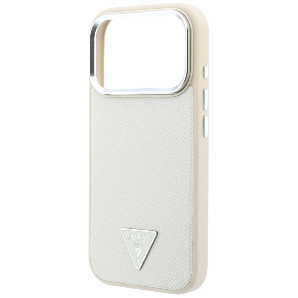 Θήκη MagSafe για Apple iPhone 18 Pro / 17 Pro, Guess, Λογότυπο Τριγώνου με Υφή, Μπεζ