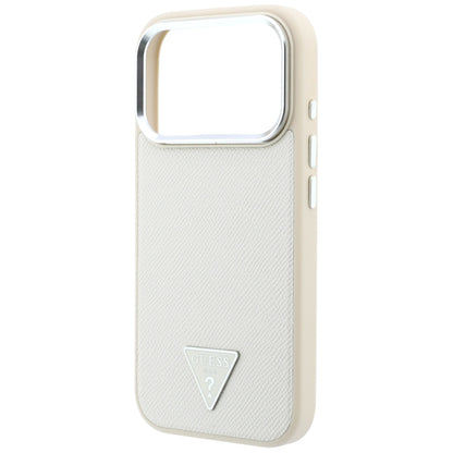 Θήκη MagSafe για Apple iPhone 18 Pro / 17 Pro, Guess, Λογότυπο Τριγώνου με Υφή, Μπεζ