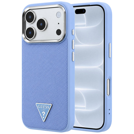 Θήκη MagSafe για Apple iPhone 18 Pro / 17 Pro, Guess, Λογότυπο Τριγώνου με Υφή, Μπλε