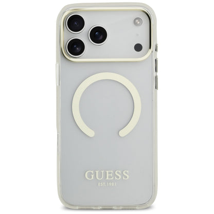 Θήκη MagSafe για Apple iPhone 18 Pro / 17 Pro, Guess, Μεταλλικό Περίγραμμα, Χρυσή