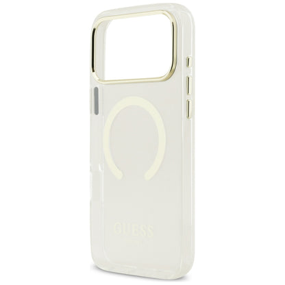 Θήκη MagSafe για Apple iPhone 18 Pro / 17 Pro, Guess, Μεταλλικό Περίγραμμα, Χρυσή