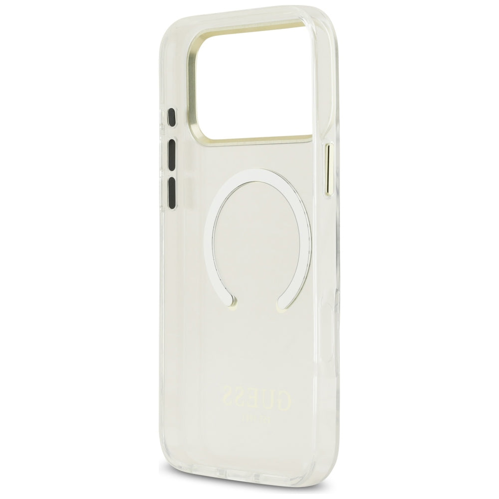 Θήκη MagSafe για Apple iPhone 18 Pro / 17 Pro, Guess, Μεταλλικό Περίγραμμα, Χρυσή