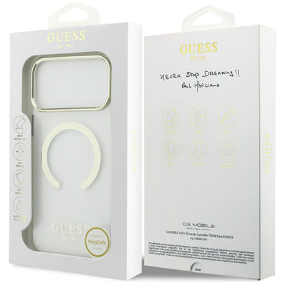 Θήκη MagSafe για Apple iPhone 18 Pro / 17 Pro, Guess, Μεταλλικό Περίγραμμα, Χρυσή