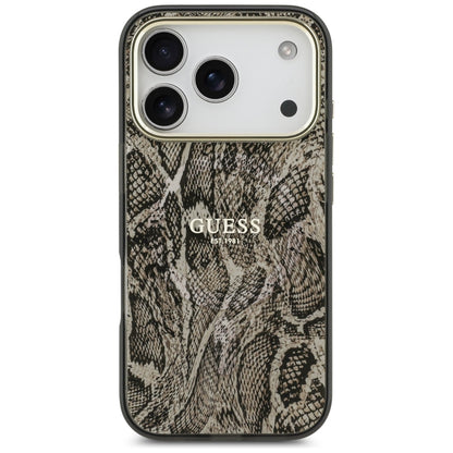 Θήκη MagSafe για Apple iPhone 18 Pro / 17 Pro, Guess, Σχέδιο Πύθωνα, Καφέ
