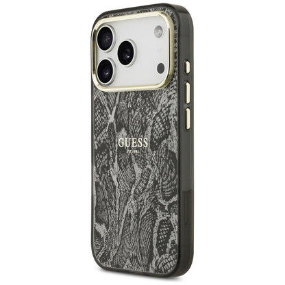 Θήκη MagSafe για Apple iPhone 18 Pro / 17 Pro, Guess, Σχέδιο Πύθωνα, Μαύρη