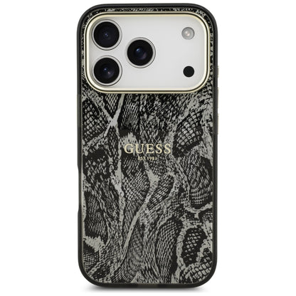Θήκη MagSafe για Apple iPhone 18 Pro / 17 Pro, Guess, Σχέδιο Πύθωνα, Μαύρη