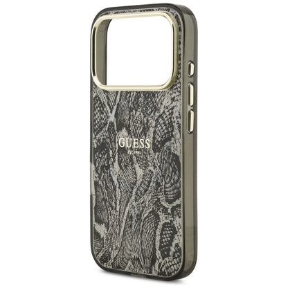 Θήκη MagSafe για Apple iPhone 18 Pro / 17 Pro, Guess, Σχέδιο Πύθωνα, Μαύρη