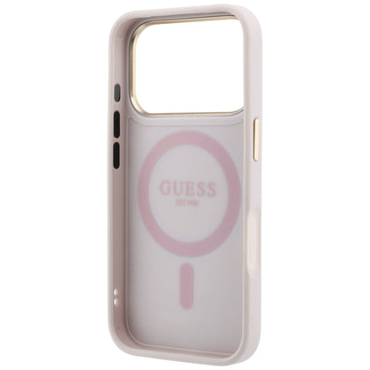 Θήκη MagSafe για Apple iPhone 18 Pro / 17 Pro, Guess, Ring Stand 360 4G Classic Logo, Ροζ