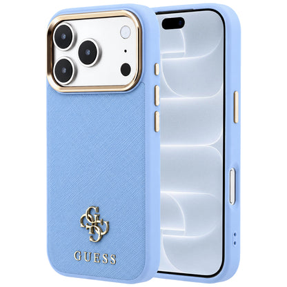 Θήκη MagSafe για Apple iPhone 18 Pro / 17 Pro, Guess, Saffiano Small 4G Classic, Bleu
