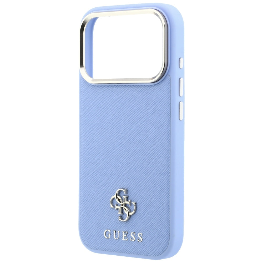 Θήκη MagSafe για Apple iPhone 18 Pro / 17 Pro, Guess, Saffiano Small 4G Classic, Bleu