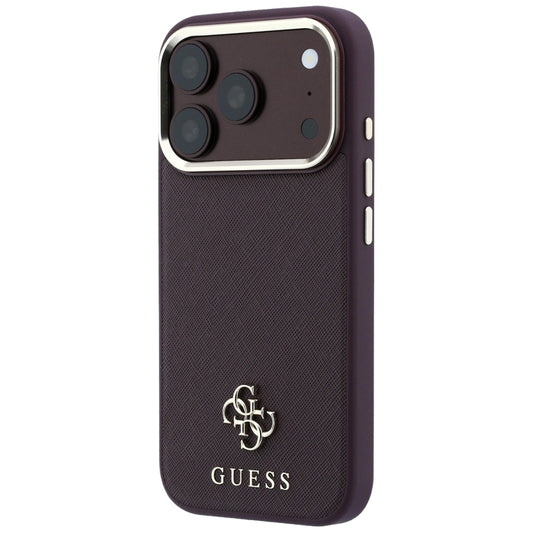 Θήκη MagSafe για Apple iPhone 18 Pro / 17 Pro, Guess, Saffiano Small 4G Classic, Βυσσινί