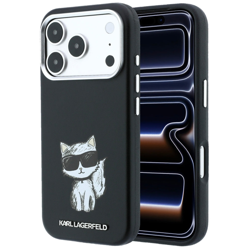 Θήκη MagSafe για Apple iPhone 18 Pro / 17 Pro, Karl Lagerfeld, Choupette Sketch, Μαύρο