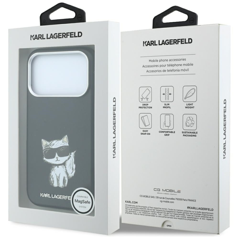 Θήκη MagSafe για Apple iPhone 18 Pro / 17 Pro, Karl Lagerfeld, Choupette Sketch, Μαύρο