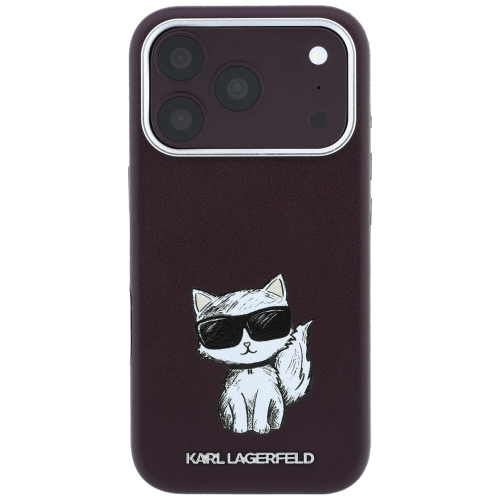 Θήκη MagSafe για Apple iPhone 18 Pro / 17 Pro, Karl Lagerfeld, Choupette Sketch, Βυσσινί