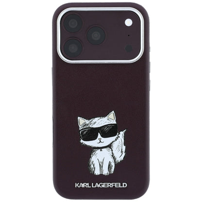 Θήκη MagSafe για Apple iPhone 18 Pro / 17 Pro, Karl Lagerfeld, Choupette Sketch, Βυσσινί