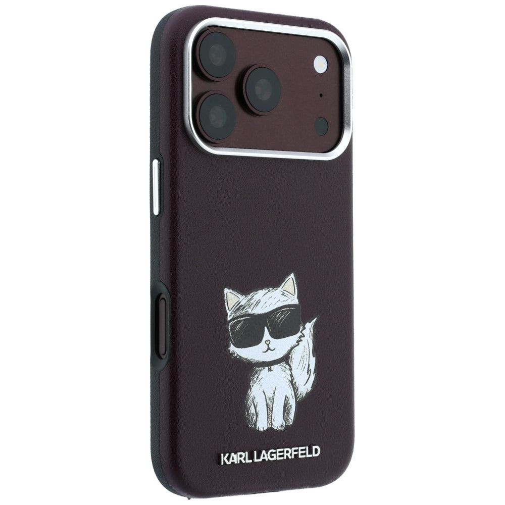 Θήκη MagSafe για Apple iPhone 18 Pro / 17 Pro, Karl Lagerfeld, Choupette Sketch, Βυσσινί