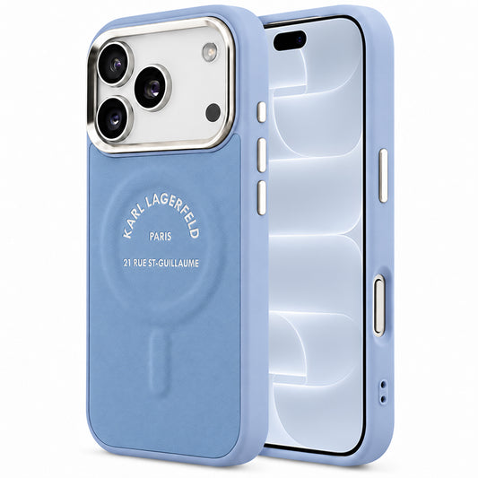 Θήκη MagSafe για Apple iPhone 18 Pro / 17 Pro, Karl Lagerfeld, Embossed Open Ring RSG Logo, Μπλε