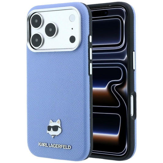 Θήκη MagSafe για Apple iPhone 18 Pro / 17 Pro, Karl Lagerfeld, Grained Choupette Head, Bleu