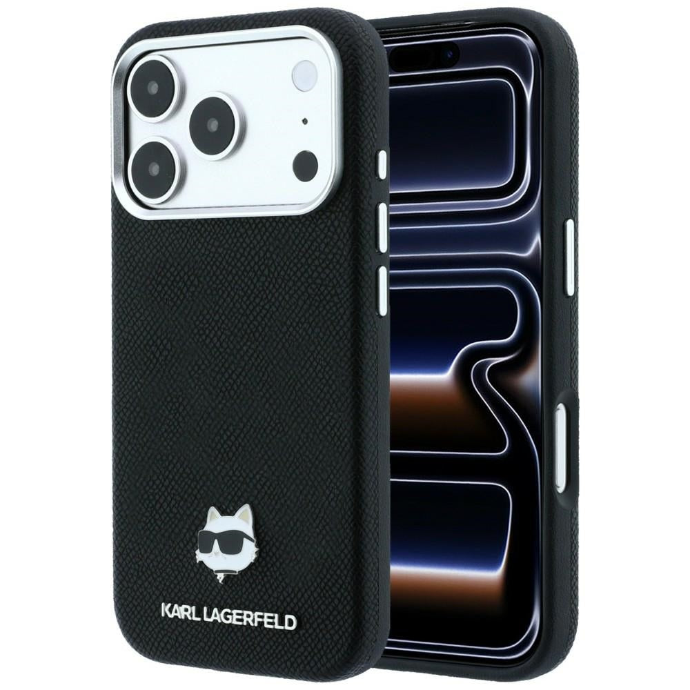 Θήκη MagSafe για Apple iPhone 18 Pro / 17 Pro, Karl Lagerfeld, Grained Choupette Head, Μαύρο