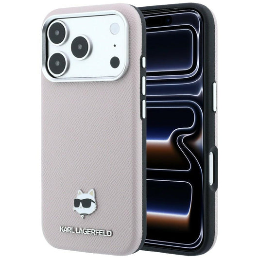 Θήκη MagSafe για Apple iPhone 18 Pro / 17 Pro, Karl Lagerfeld, Grained Choupette Head, Ροζ