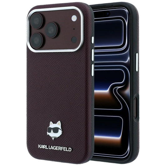 Θήκη MagSafe για Apple iPhone 18 Pro / 17 Pro, Karl Lagerfeld, Grained Choupette Head, Βυσσινί