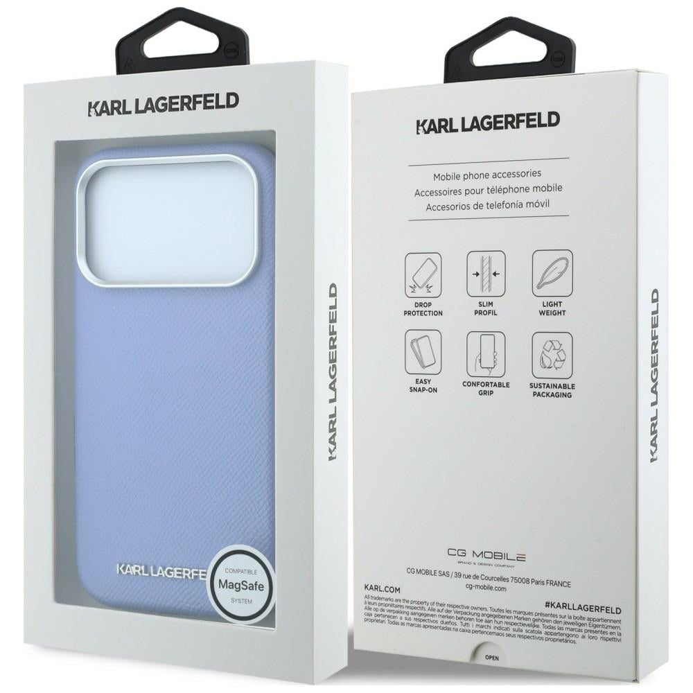 Θήκη MagSafe για Apple iPhone 18 Pro / 17 Pro, Karl Lagerfeld, Με Υφή Επιμήκης Λογότυπο, Μπλε