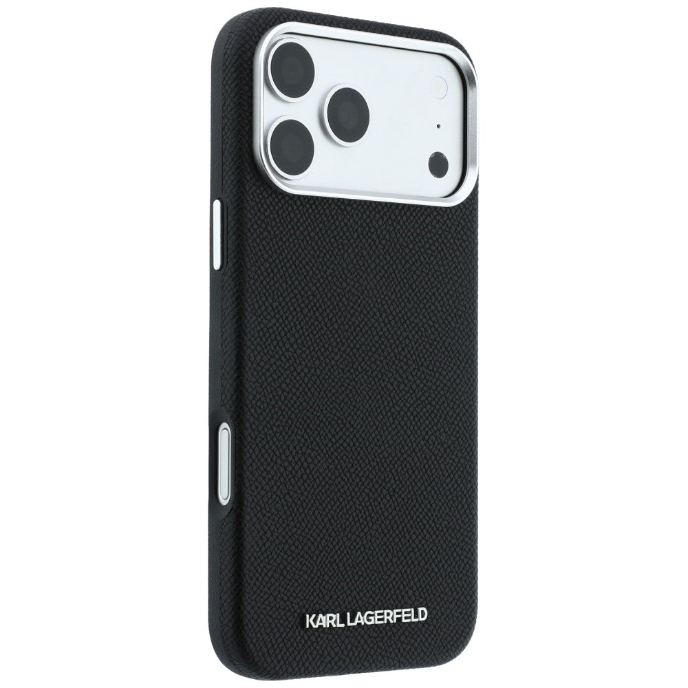 Θήκη MagSafe για Apple iPhone 18 Pro / 17 Pro, Karl Lagerfeld, Grained Elongated Logo, Μαύρο