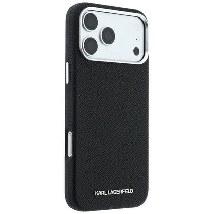 Θήκη MagSafe για Apple iPhone 18 Pro / 17 Pro, Karl Lagerfeld, Grained Elongated Logo, Μαύρο