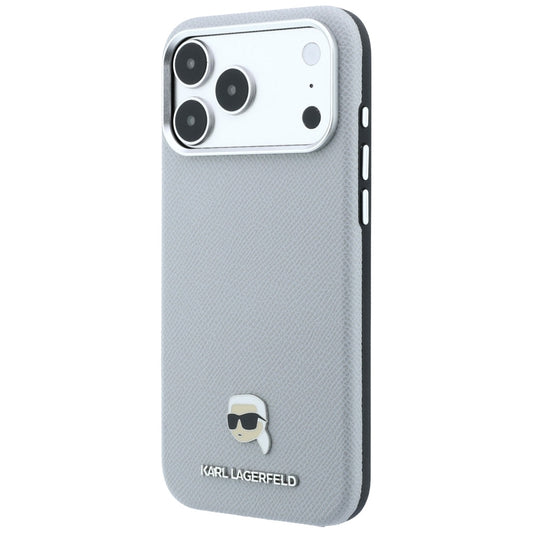 Θήκη MagSafe για Apple iPhone 18 Pro / 17 Pro, Karl Lagerfeld, Μεταλλικό Σιρίτι Karl Head, Γκρι