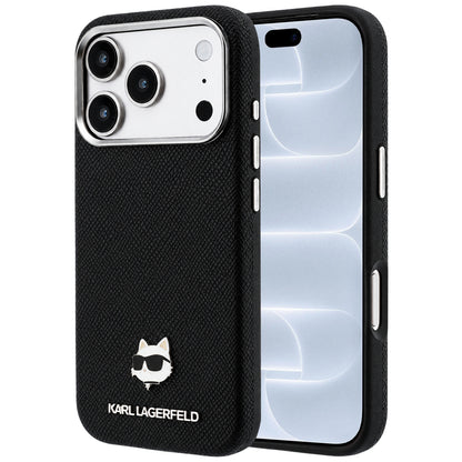 Θήκη MagSafe για Apple iPhone 18 Pro / 17 Pro, Karl Lagerfeld, Μεταλλικό Σχέδιο Karl Head με Υφή, Μαύρο
