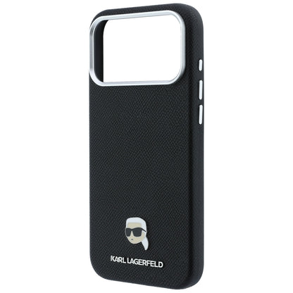 Θήκη MagSafe για Apple iPhone 18 Pro / 17 Pro, Karl Lagerfeld, Μεταλλικό Σχέδιο Karl Head με Υφή, Μαύρο