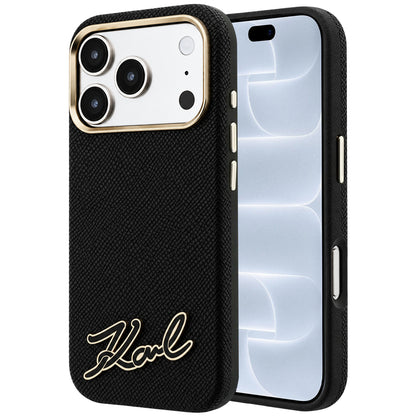 Θήκη MagSafe για Apple iPhone 18 Pro / 17 Pro, Karl Lagerfeld, Λογότυπο από Ρητίνη με Υφή, Μαύρο