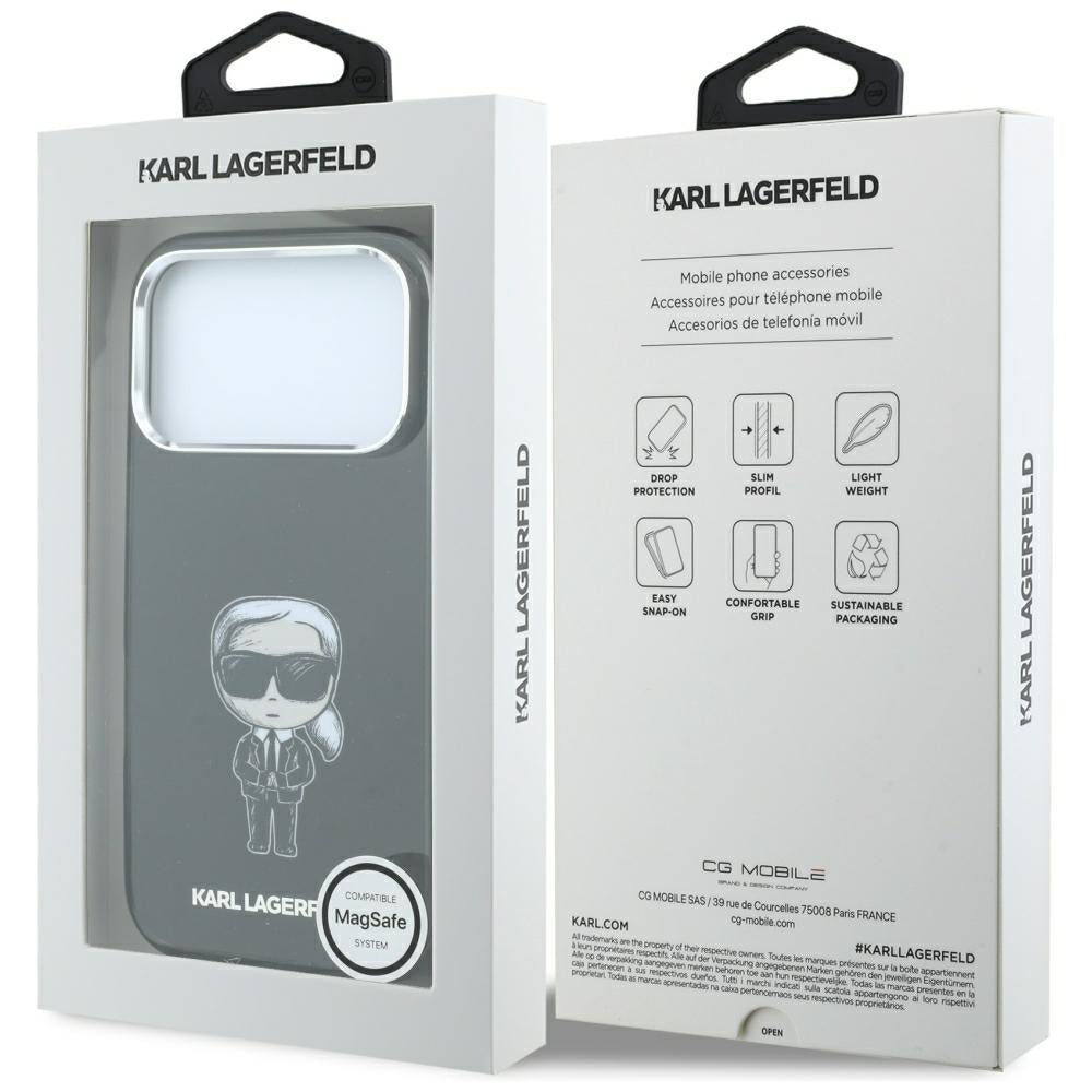 Θήκη MagSafe για Apple iPhone 18 Pro / 17 Pro, Karl Lagerfeld, HC IML Ikonik Sketch Print, Μαύρο