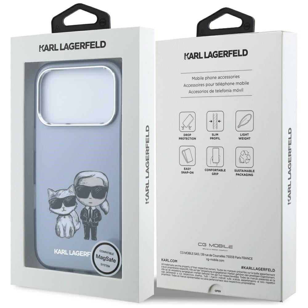 Θήκη MagSafe για Apple iPhone 18 Pro / 17 Pro, Karl Lagerfeld, IML KC Bodies Sketch Print, Μπλε
