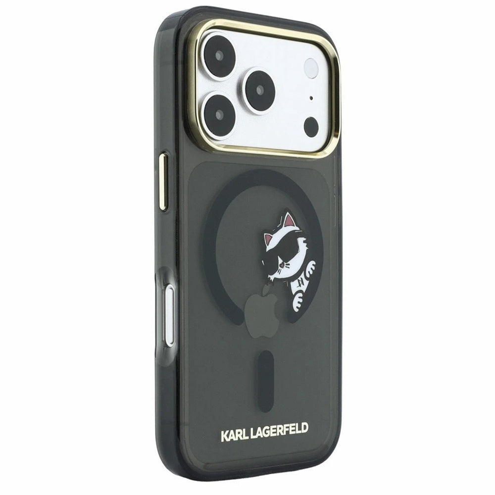 Θήκη MagSafe για Apple iPhone 18 Pro / 17 Pro, Karl Lagerfeld, IML Peekaboo Print και Μεταλλικό Πλαίσιο, Μαύρο