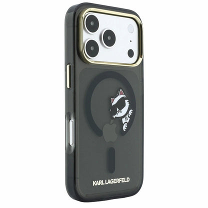 Θήκη MagSafe για Apple iPhone 18 Pro / 17 Pro, Karl Lagerfeld, IML Peekaboo Print και Μεταλλικό Πλαίσιο, Μαύρο