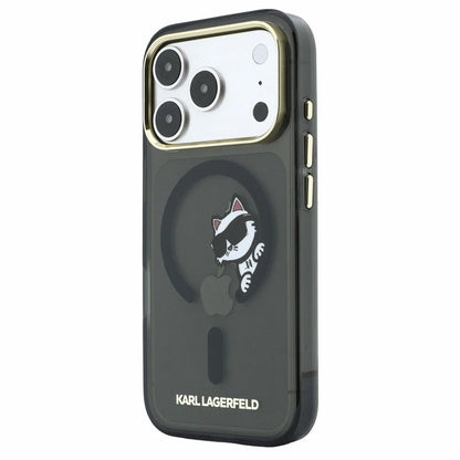 Θήκη MagSafe για Apple iPhone 18 Pro / 17 Pro, Karl Lagerfeld, IML Peekaboo Print και Μεταλλικό Πλαίσιο, Μαύρο